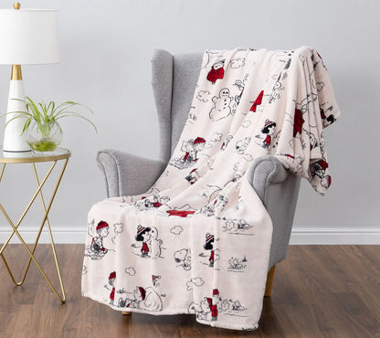 Peanuts Holiday Throw - Winter Toile