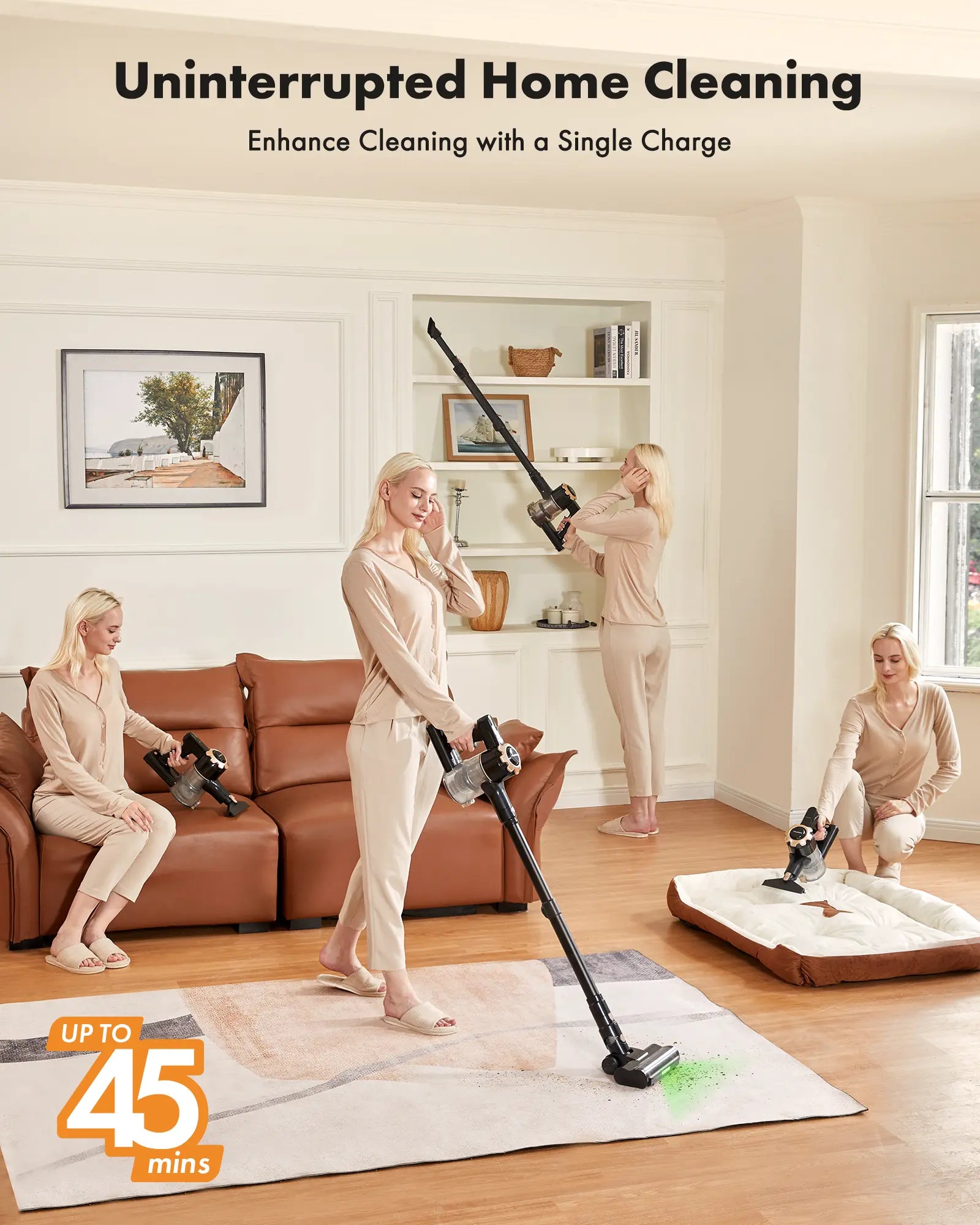 Volara Cordless Stick Vacuum with up to 45 minutes of runtime