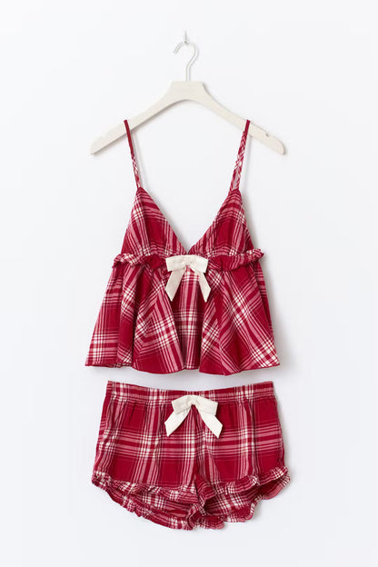 Ribbon Flannel Top