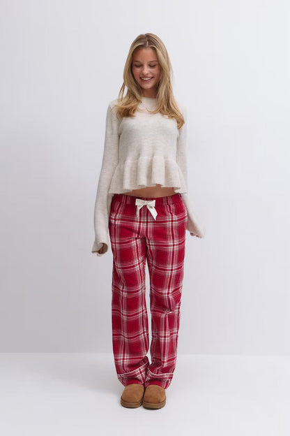 Ribbon Flannel Top