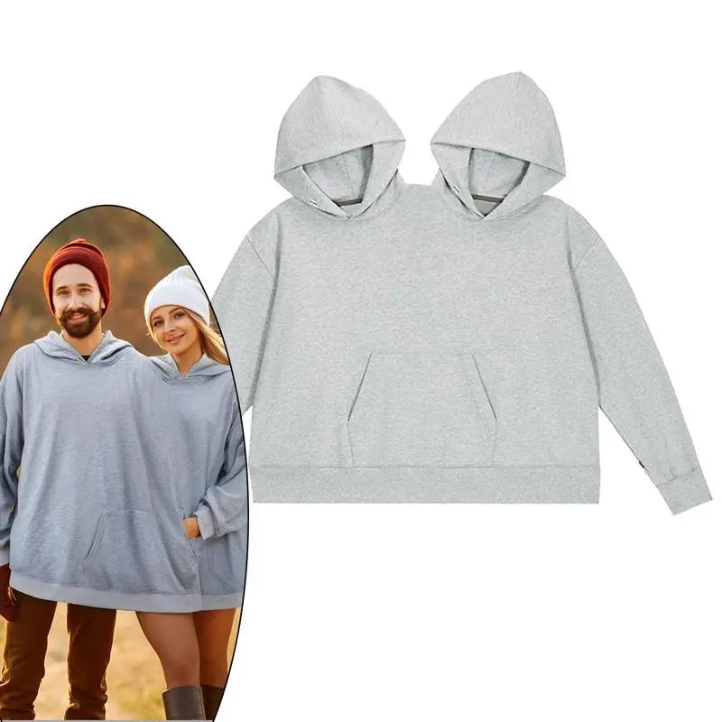 Grey shared hood hoodie flat