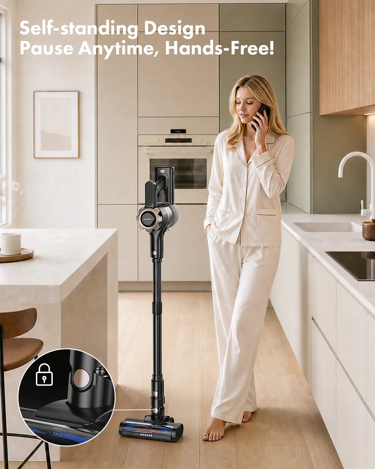 Volara Cordless Stick Vacuum self-standing design