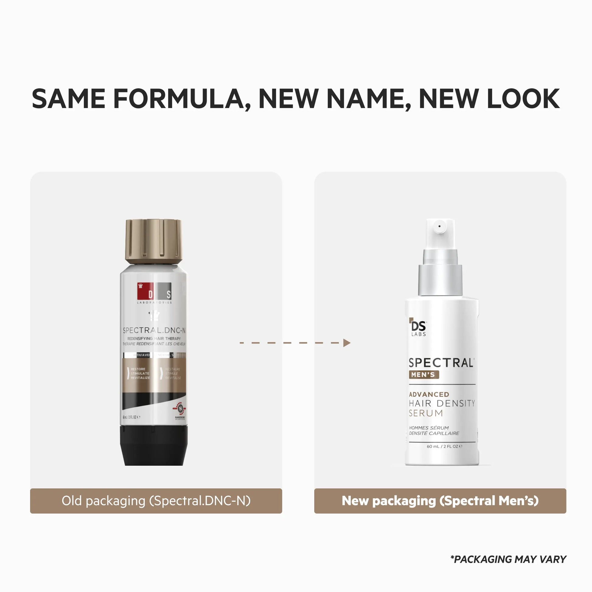 Old and new packaging