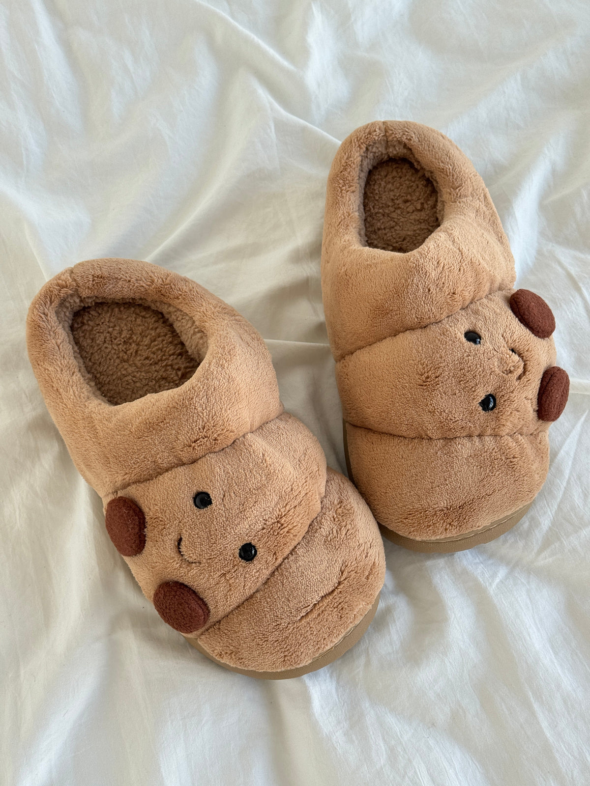 Croissant slippers side view