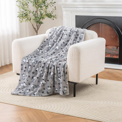 Peanuts Throw - Gray Paw Print