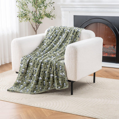 Peanuts Throw - Olive Paw Print